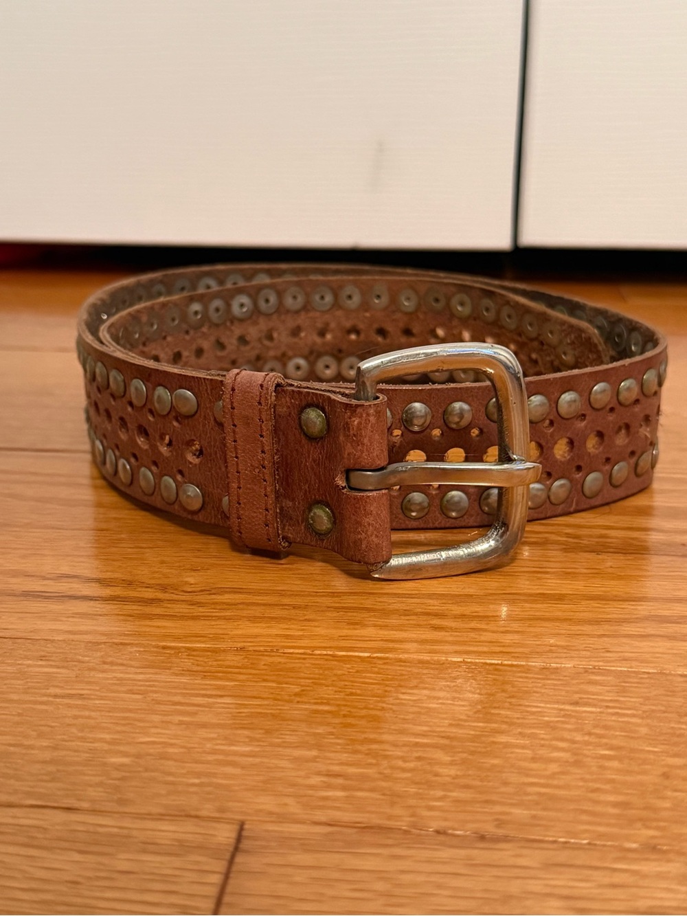 Handmade Leather Studded Belt